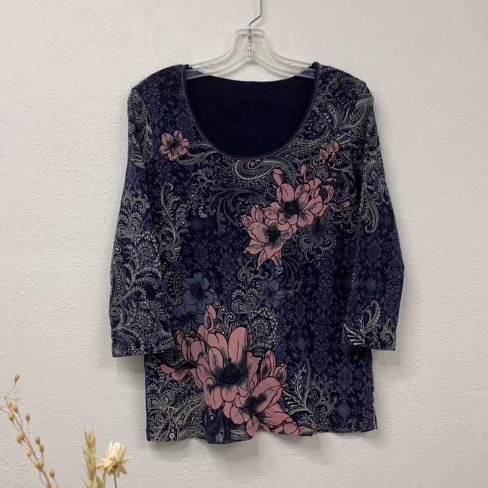 Y2K Grunge/Boho Style 3/4 Sleeve Top 🌸🌑